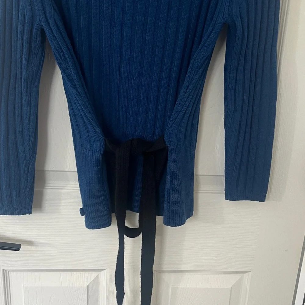 Burberry Royal Blue Ribbed Button-Front Cardigan - Picture 6 of 11